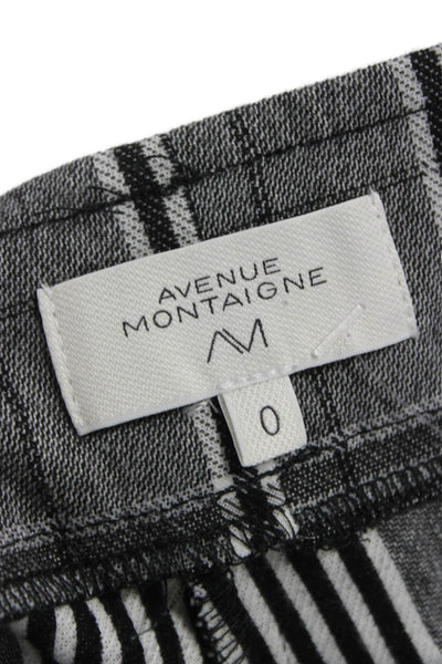 Avenue Montaigne Womens Cropped Plaid Dress Pants Black Zip Size 0