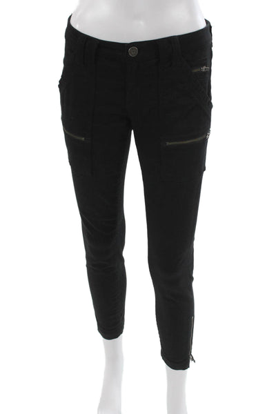 Joie Womens Black Ankle Cargo Pants Mid Rise Size 26