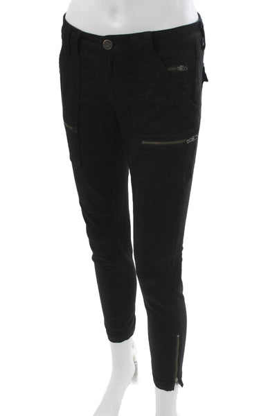 Joie Womens Black Ankle Cargo Pants Mid Rise Size 26