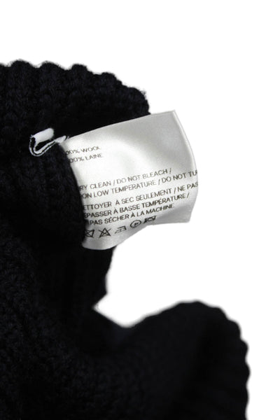 We-Ar4 Unisex Cardigan Dark Blue Wool Collared Button Long Sleeve Size M