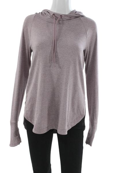 Athleta Women Purple Pullover Hoodie Drawstring Long Sleeve Petite Size XS