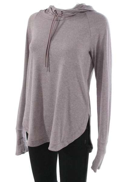 Athleta Women Purple Pullover Hoodie Drawstring Long Sleeve Petite Size XS