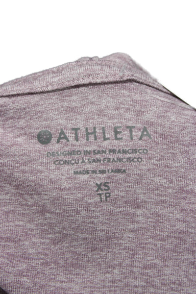 Athleta Women Purple Pullover Hoodie Drawstring Long Sleeve Petite Size XS