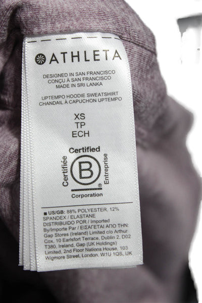 Athleta Women Purple Pullover Hoodie Drawstring Long Sleeve Petite Size XS
