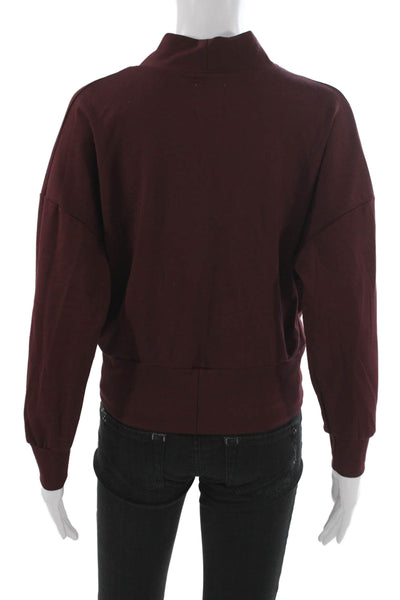 The Kno Women Pullover Sweatshirts Brown Mock Neck 3/4 Sleeve Size XS