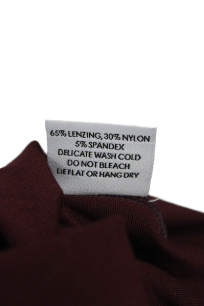 The Kno Women Pullover Sweatshirts Brown Mock Neck 3/4 Sleeve Size XS