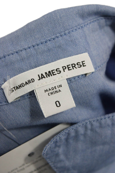 Standard James Perse Women Basic Collared Long Sleeve Button-Up Top Size 0