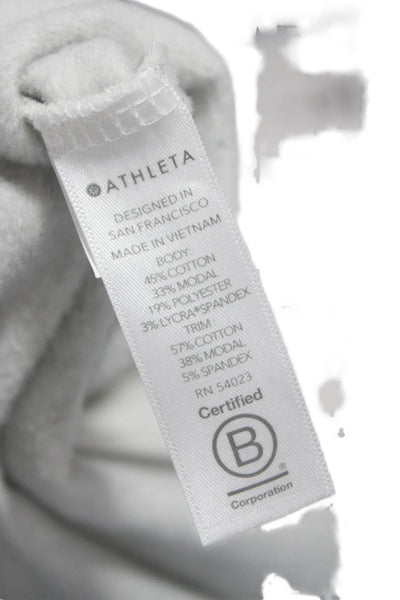 Athleta Unisex Gray Pullover Sweater Crew Neck Long Sleeve Modal Size 2XS