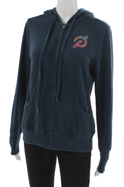 Peloton Womens Full-zip Hoodies Dark Blue Graphic Size S