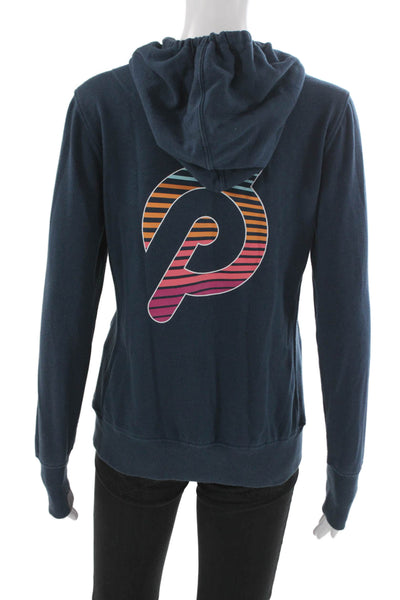 Peloton Womens Full-zip Hoodies Dark Blue Graphic Size S