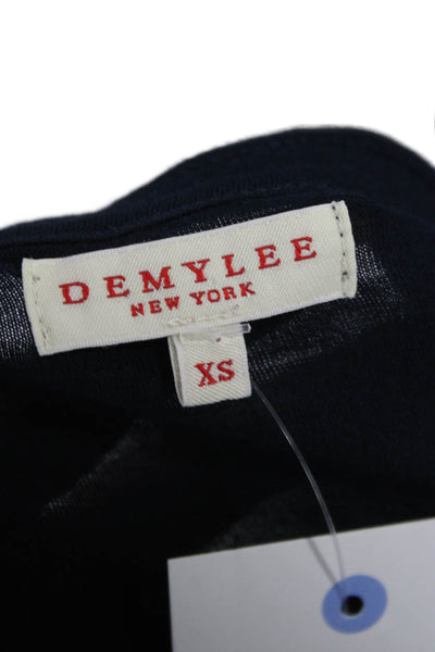 Demylee Women Dark Blue T-Shirt Dress 100% Pima Cotton Short Sleeve Size XS