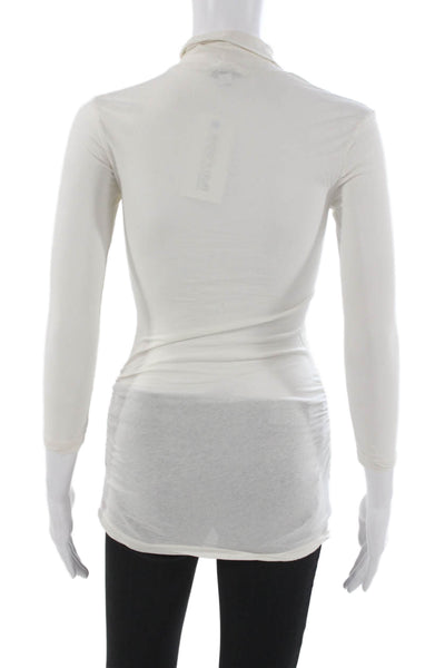 Standard James Perse Womens White Cotton Mock Neck Long Sleeve Tunic Size 1