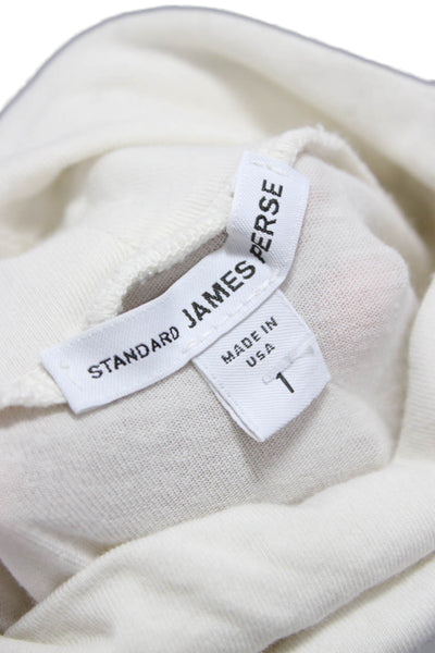 Standard James Perse Womens White Cotton Mock Neck Long Sleeve Tunic Size 1