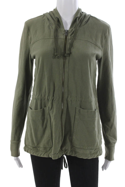 Standard James Perse Womens Full-zip Hoodie Army Green Size 0