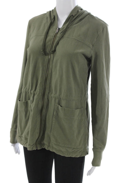 Standard James Perse Womens Full-zip Hoodie Army Green Size 0