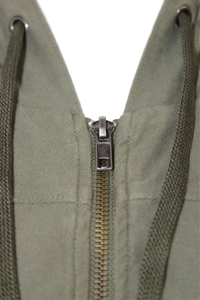 Standard James Perse Womens Full-zip Hoodie Army Green Size 0