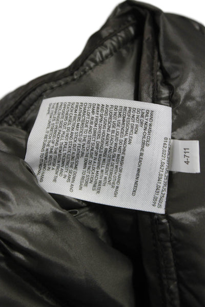 Uniqlo Women Dark Gray Quilted Puffer Jacket High Neck Zip Nylon Size XS