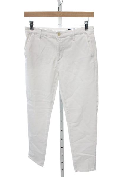 AG Unisex Chino Ankle Pants White Cotton Lyocell Stretch Inseam 26 Size 26