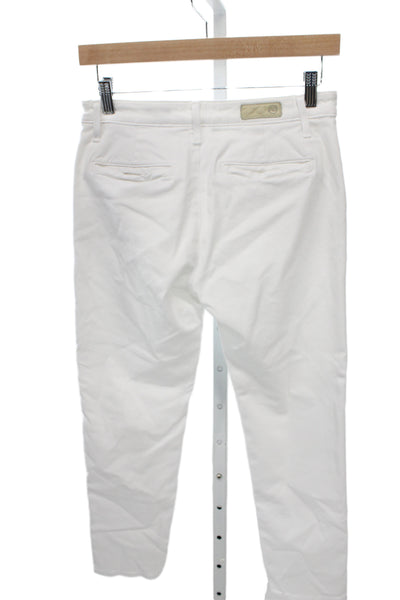 AG Unisex Chino Ankle Pants White Cotton Lyocell Stretch Inseam 26 Size 26