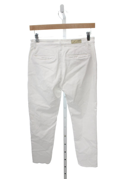 AG Unisex Chino Ankle Pants White Cotton Lyocell Stretch Inseam 26 Size 26