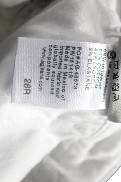 AG Unisex Chino Ankle Pants White Cotton Lyocell Stretch Inseam 26 Size 26