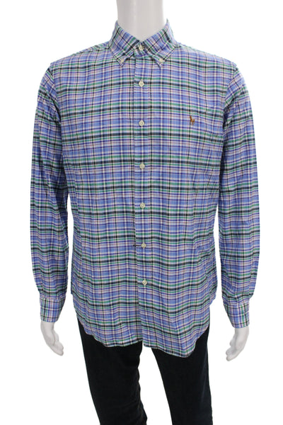 Ralph Lauren Mens Collard Cotton Plaid button up Shirt Multicolor   Size M