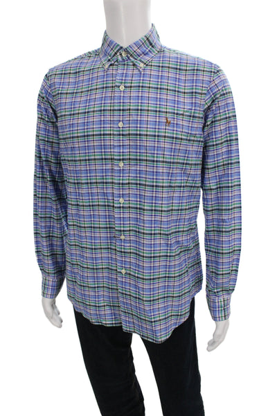 Ralph Lauren Mens Collard Cotton Plaid button up Shirt Multicolor   Size M