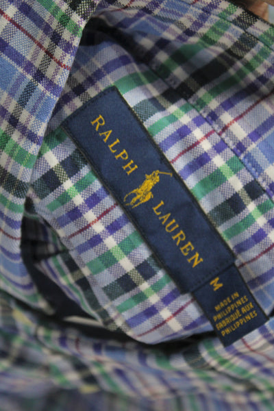 Ralph Lauren Mens Collard Cotton Plaid button up Shirt Multicolor   Size M