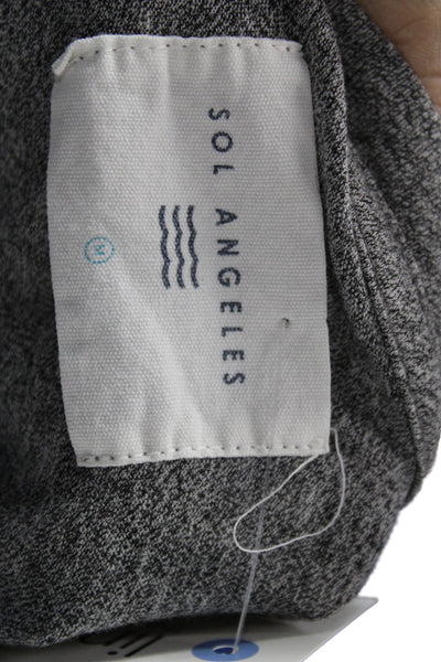 SOL ANGELES Women Basic T-Shirt Gray V-Neck Short Sleeve Size M