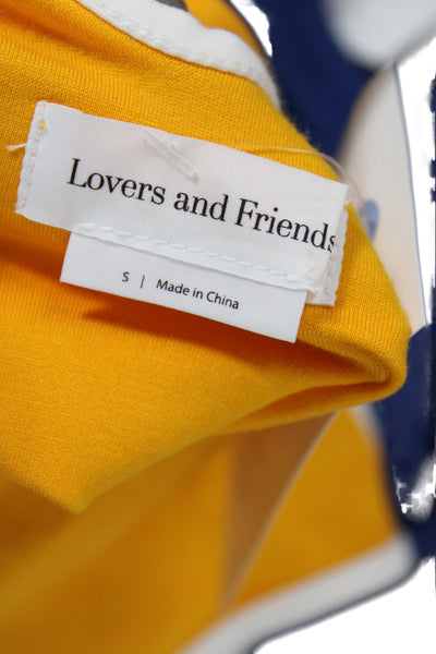 Lovers + Friends Womens Yellow V-Neck Cropped Camisole Drawstring Size S