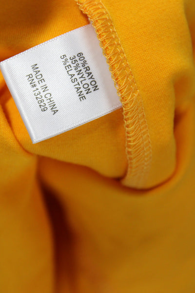 Lovers + Friends Womens Yellow V-Neck Cropped Camisole Drawstring Size S