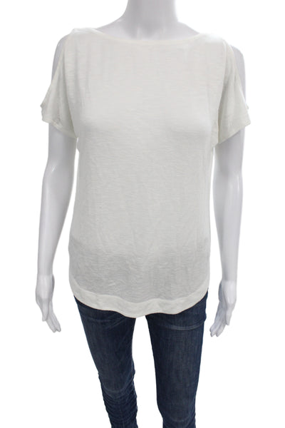 W by Worth Women Basic White Short Sleeve Round Neck T-Shirt Size XS