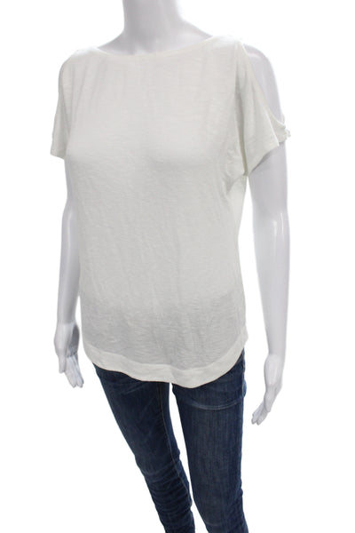 W by Worth Women Basic White Short Sleeve Round Neck T-Shirt Size XS
