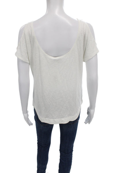 W by Worth Women Basic White Short Sleeve Round Neck T-Shirt Size XS