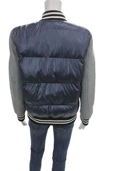 Levis Womens Dark Blue Puffer Bomber Jacket Nylon Snap Closure Size S