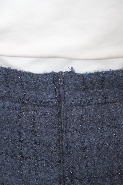 Amanda Uprichard Womens Mini Pleated Skater Skirt Dark Blue Size S