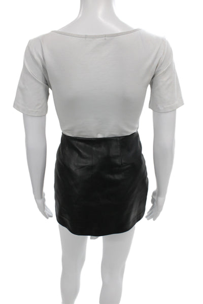 Zara Women Mini Wrap Short Skirt Black Polyester Size S