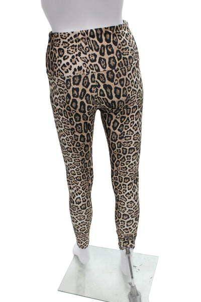 ONZIE Womens Ankle Animal Print Beige Polyester Spandex Leggings Size S
