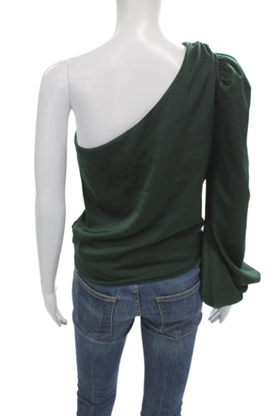 Lovers + Friends Womens Long Sleeve Tie Solid Blouse Green Fall Size S