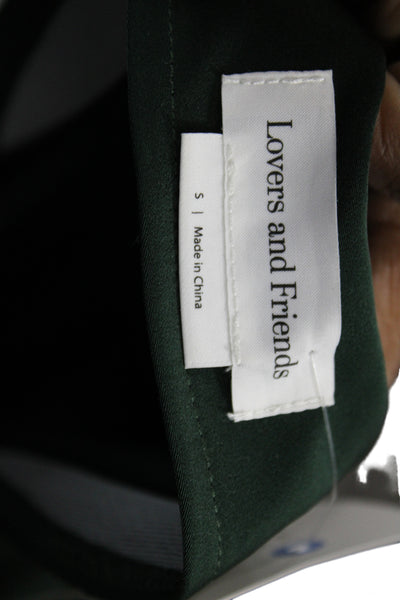 Lovers + Friends Womens Long Sleeve Tie Solid Blouse Green Fall Size S