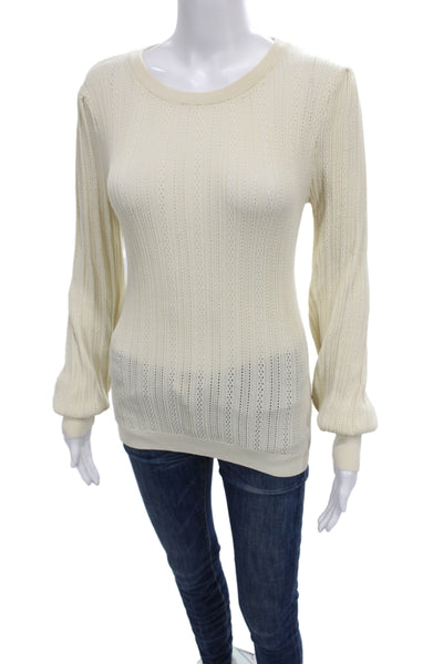 Seven Sisters Womens Pullover Sweater Long Sleeve Round Neck Beige Size XS