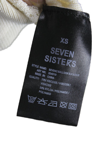 Seven Sisters Womens Pullover Sweater Long Sleeve Round Neck Beige Size XS