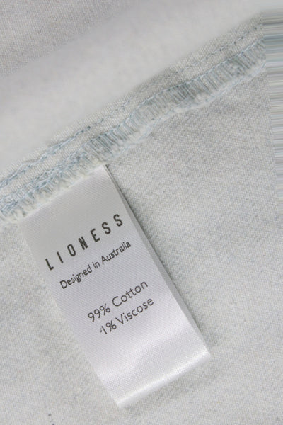 Lioness Women Mini Shirt Dress Light Blue Cotton Sleeveless 90s Size S
