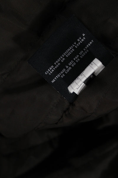 Cole Haan Mens Black Lamb Leather Motorcycle Jacket Zip Size L