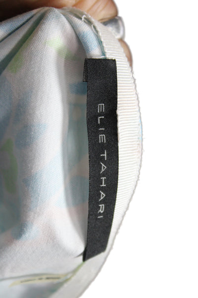 Elie Tahari Womens Silk Printed Robin Mini Skirt Set Blue Pink Size Medium/6