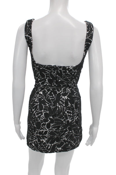 Michael Michael Kors Womens Black Floral Lace Sleeveless Square Neck Top Size 2