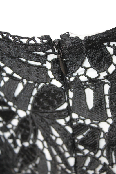 Michael Michael Kors Womens Black Floral Lace Sleeveless Square Neck Top Size 2