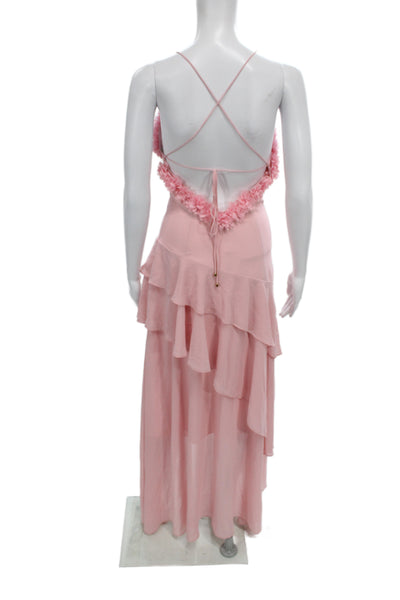 ALB By Anne Louise Womens Maxi Slip Dress Pink V-Neck Sleeveless Boho Size XS