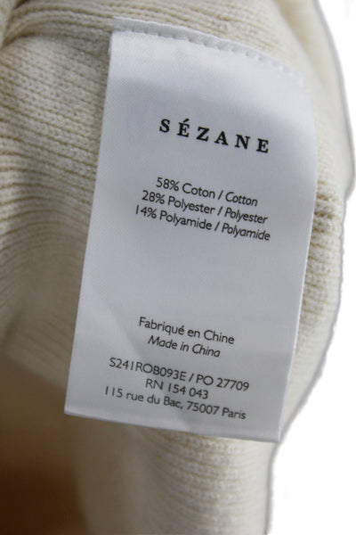 La Maille Sezane Women Slip Dress Beige V-Neck Knee Length Sleeveless Size XS