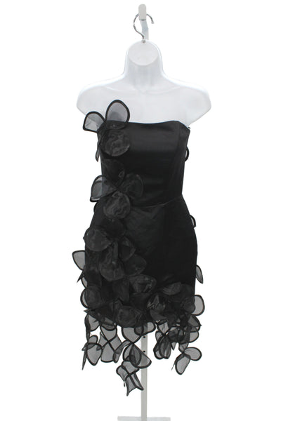 Malva Florea Women Mini Dress Black Sleeveless Zip Above Knee Size XS